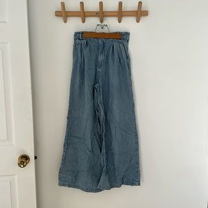 Wide leg Chambray Pants